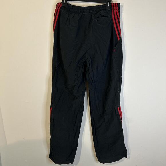Men's Adidas Black Track Pants with Red Stripes and Ankle Zippers size large - Picture 2 of 7